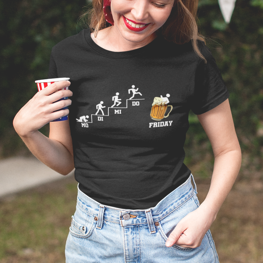 Freitags Bier  - Damenshirt (100% Baumwolle)